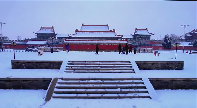 华山脚下西岳庙：雪中千年古建筑唯美如画